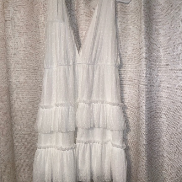White Ruffled Mini Dress - Picture 2 of 4